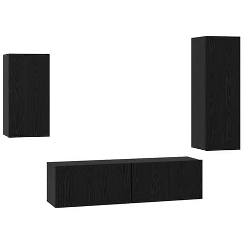 Set mobile TV 4 pcs Rovere nero 30.5 x 30 x 90 cm - Foto 1