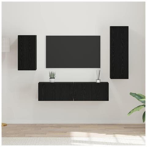 Set mobile TV 4 pcs Rovere nero 30.5 x 30 x 90 cm - Foto 2