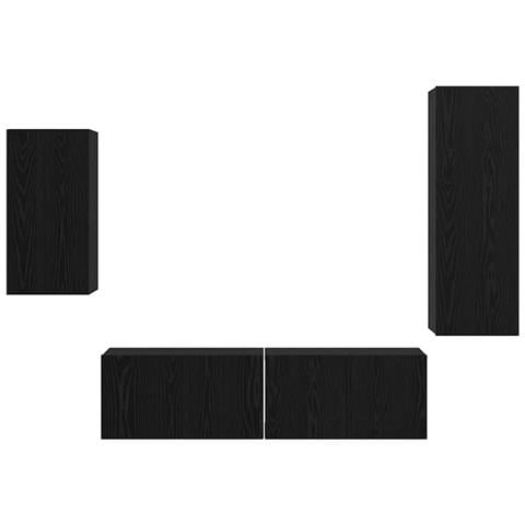 Set mobile TV 4 pcs Rovere nero 30.5 x 30 x 90 cm - Foto 9