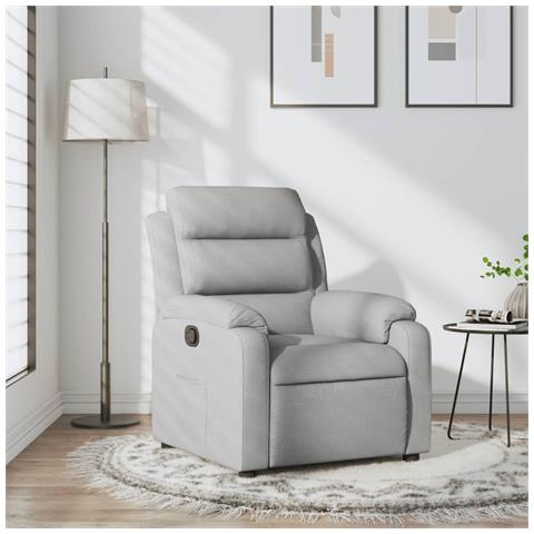 Poltrona reclinabile in tessuto grigio chiaro - Foto 2