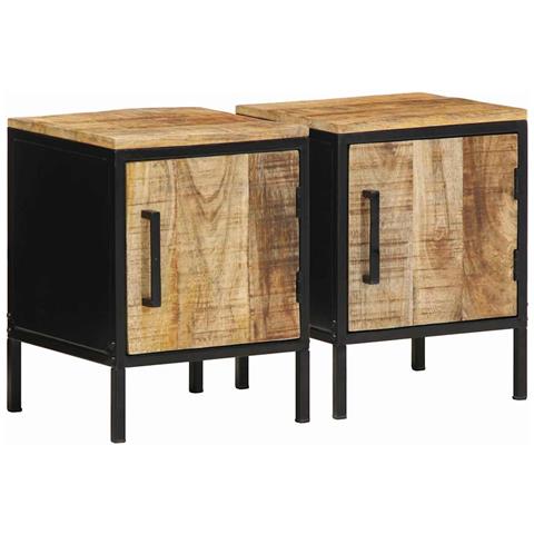Armadio da Notte 2 pcs Marrone e nero 30 x 30 x 40 cm - Foto 1