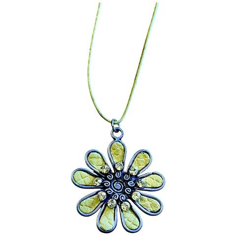 Collana Lunga Con Margherita E Cristallo Giallo - Foto 2