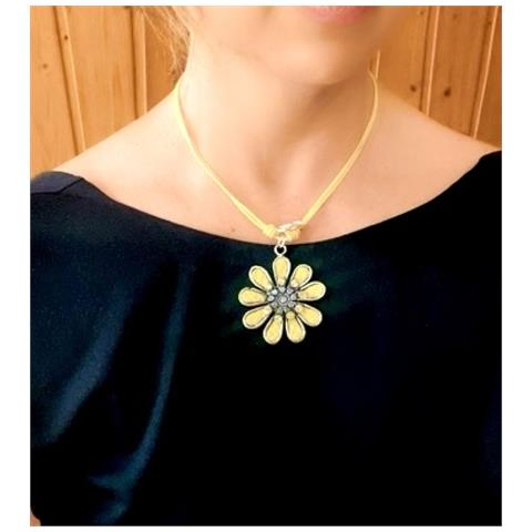 Collana Lunga Con Margherita E Cristallo Giallo - Foto 5