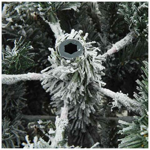 Albero di Natale Artificiale con Rami Pieghevoli Bianco 210 cm - Foto 9