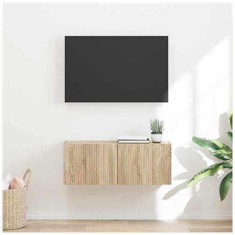 Mobile TV da parete Sonoma 60 x 31 x 29.5 cm Legno multistrato - Foto 2