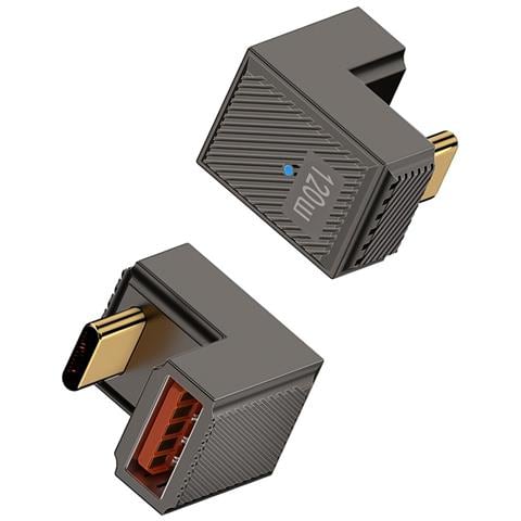 Adattatore Usb Femmina A Type-c Maschio A Forma Di U, 120w Con Indicatore Luminoso, Lega Di Alluminio - Foto 2