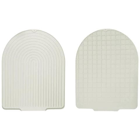 Tappetino Scolapiatti Inclinato A Forma Di U - Protezione In Silicone Per Piano Di Lavoro Beige - Foto 1