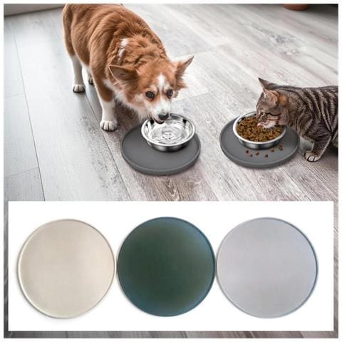 Set Da 2 Tappetini In Silicone Per Alimenti Per Animali Domestici - Antiscivolo E Impermeabili Beige - Foto 2