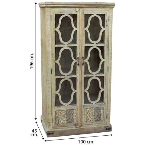 Vetrina In Legno Beige, 100x45x196 Cm - Foto 4