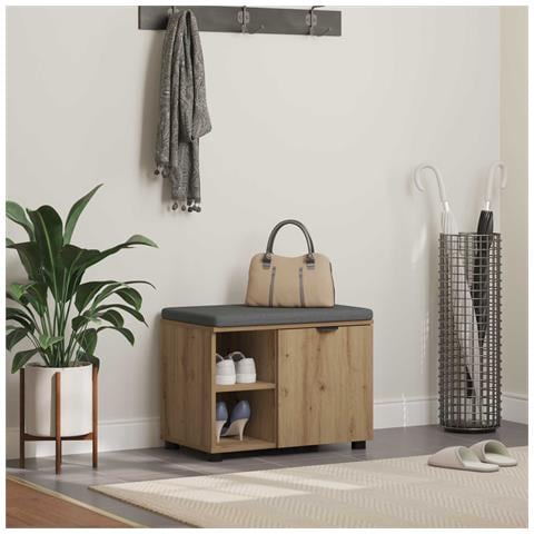 Panca per ingresso con porta Rovere Artigianale 60 x 38 x 46 cm - Foto 2