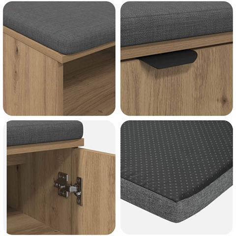 Panca per ingresso con porta Rovere Artigianale 60 x 38 x 46 cm - Foto 9
