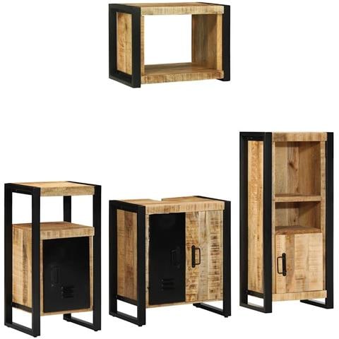 Set di mobili per il bagno 4 pcs Legno di mango massello - Foto 1