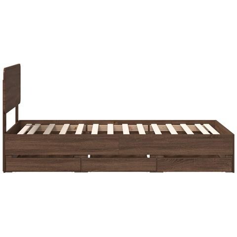 Struttura del letto con cassetto Rovere Marrone 100 x 200 cm - Foto 9