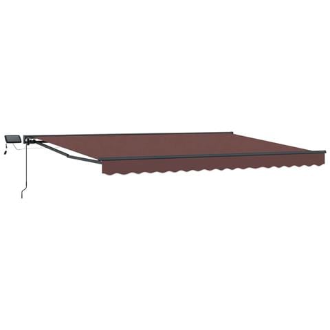 Cornice per Tenda Manuale con LED Marrone e Antracite 4,5 × 3 m - Foto 1
