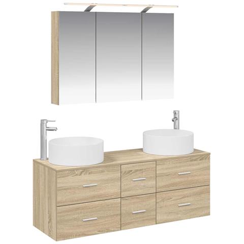 Set di mobili per il bagno 4 pcs Rovere Sonoma - Foto 1
