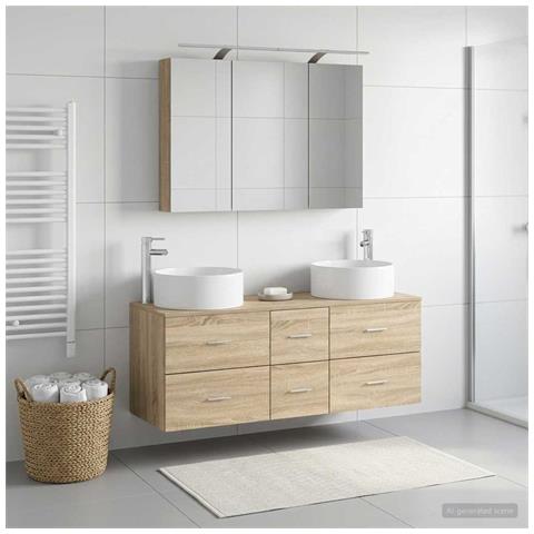 Set di mobili per il bagno 4 pcs Rovere Sonoma - Foto 2