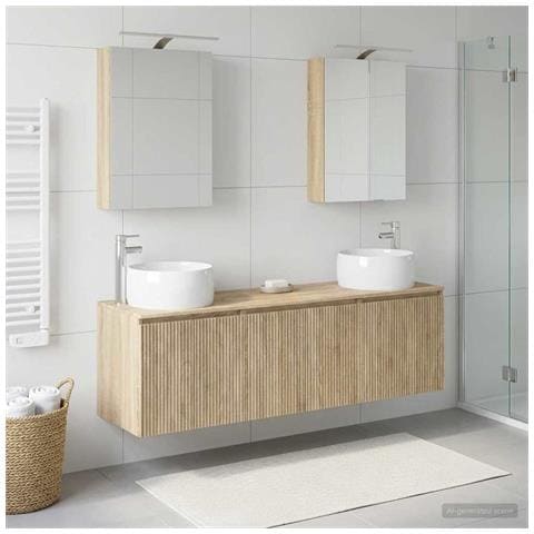 Set di Armadi da Bagno 5 pcs Rovere Sonoma Legno ingegnerizzato - Foto 2