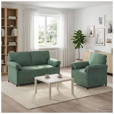Set di divani 2 pz Verde Mare Velluto - Foto 9