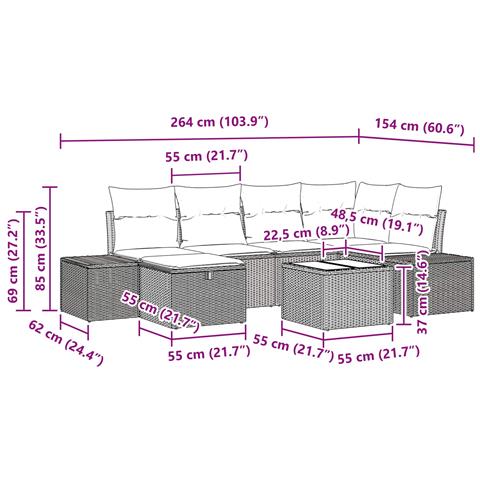 Set di divani 3 pz polyrattan - Foto 2