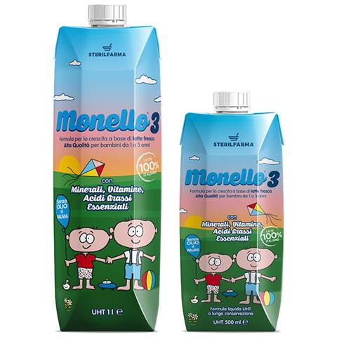 Monello 3 Formula per la Crescita a Base di Latte per Bambini da 1 a 3 Anni Liquido 1 Litro - Foto 1