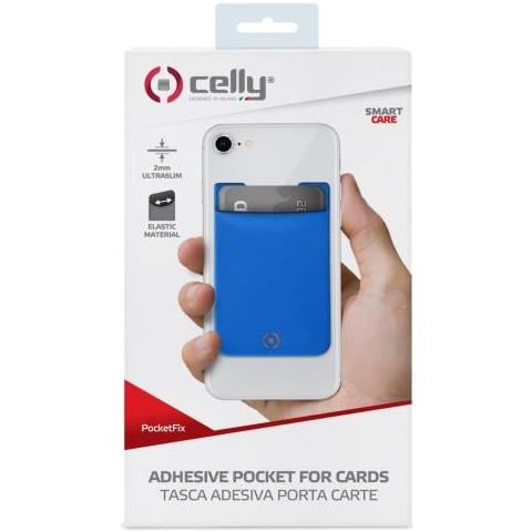 Tasca Portacarte Adesiva POCKETFIX per Smartphone Blu - Foto 2