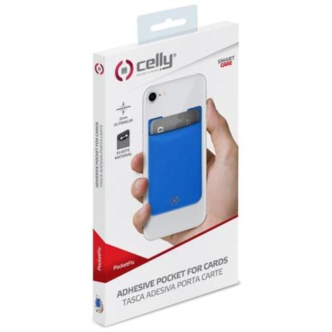 Tasca Portacarte Adesiva POCKETFIX per Smartphone Blu - Foto 4