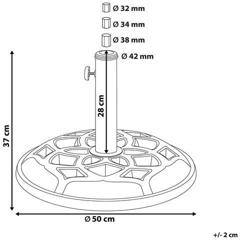 Base Nera In Cemento Per Ombrellone Ø50 Ceto - Foto 22