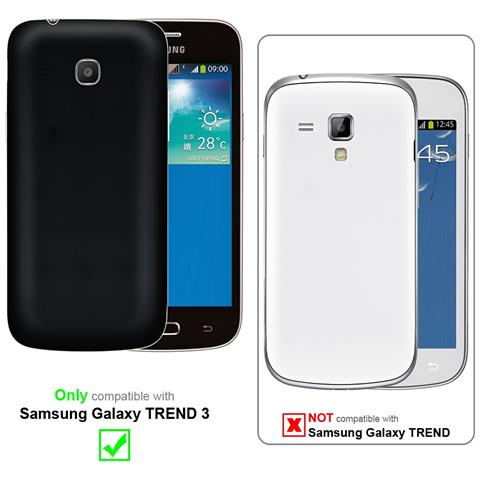 Custodia Compatibile Con Samsung Galaxy Trend 3 In Nero Carbone - Coperchio Protettiva Con Chiusura Magnetica, Funzione Stand E Tasca Per Le Carte - Foto 14