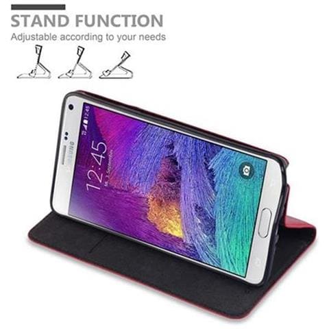 Custodia Compatibile Con Samsung Galaxy Note 4 In Rosso Mela - Coperchio Protettiva Con Chiusura Magnetica, Funzione Stand E Tasca Per Le Carte - Foto 2