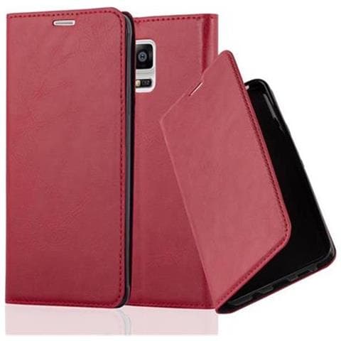 Custodia Compatibile Con Samsung Galaxy Note 4 In Rosso Mela - Coperchio Protettiva Con Chiusura Magnetica, Funzione Stand E Tasca Per Le Carte - Foto 1