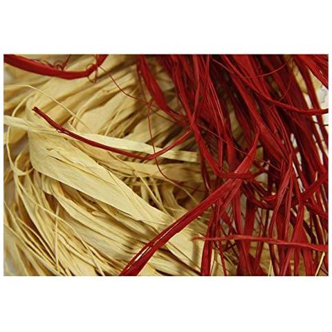 Rafia Naturale Della Sfera 50 G - Rosso - Foto 2