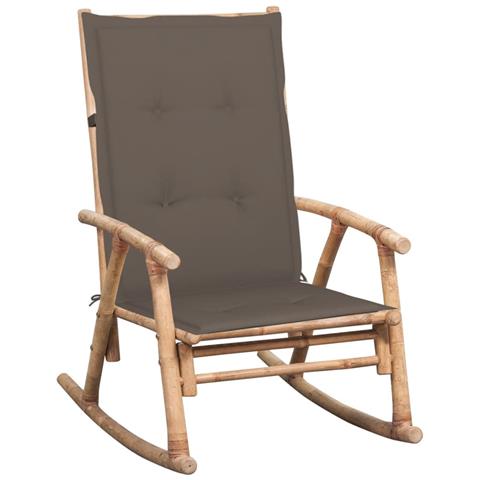 Sedia a Dondolo con Cuscino in Bambù - Foto 1