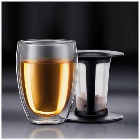 Bicchiere Doppio vetro per Infuso Tè 0.35 l Colore Bianco - Foto 2