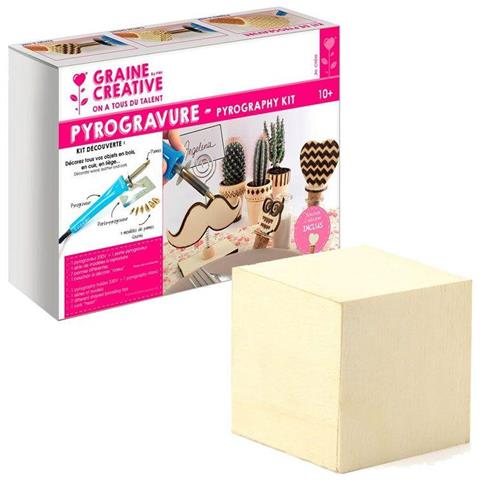 Kit Pirografia + Cubo In Legno Da Decorare 5 Cm - Foto 1