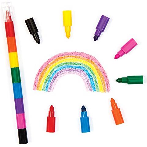 Av214 Rainbow Pop A Pastelli - Confezione Da 4, Funny Face Swap A Point, Penne Da Colorare Intercambiabili Per Astucci Per Bambini O Scuola - Foto 3