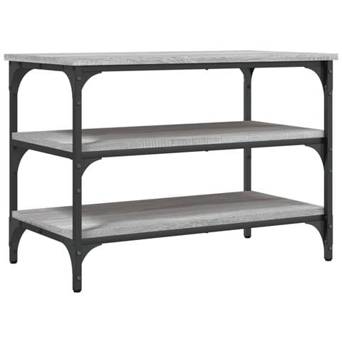 Panca Porta Scarpe Grigio Sonoma 70x38,5x49cm Legno Multistrato - Foto 2