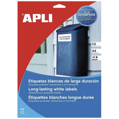 Adesivi /etichette 63,5 X 33,9 Mm Bianco A4 10 Foglie - Foto 1