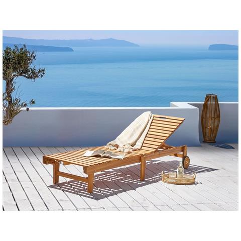 Lettino Prendisole Legno Chiaro Pietralunga - Foto 1