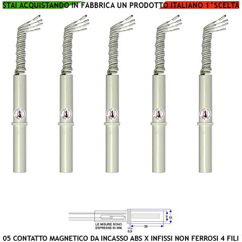 Sensore Magnetico Da Incasso 5 Sensori Magnetici 8 Mm Reed Uscita Nc Collegamento 4 Fili Tensione Transito Max 100 V 1 - Foto 1