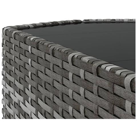 Set Divani Da Giardino 3 Pz Con Cuscini In Polyrattan Grigio - Foto 8