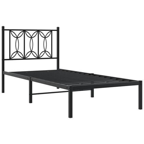 Giroletto Con Testiera In Metallo Nero 75x190 Cm - Foto 1