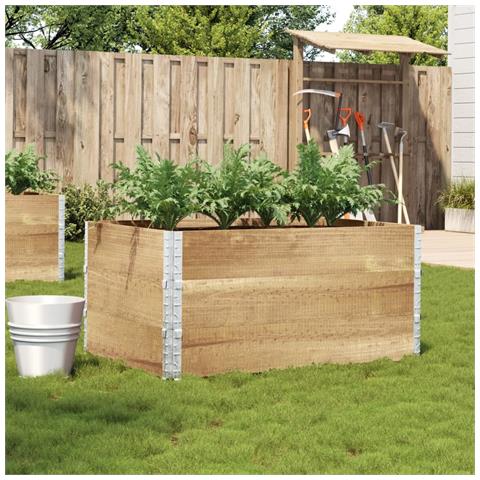 Fioriera Da Giardino Marrone 120x80 Cm Legno Massello Di Pino - Foto 1