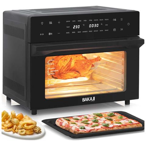 Forno Friggitrice Ad Aria Calda 30lt Digitale 1800w Frigge Cuoce Senza Olio Nero - Foto 1