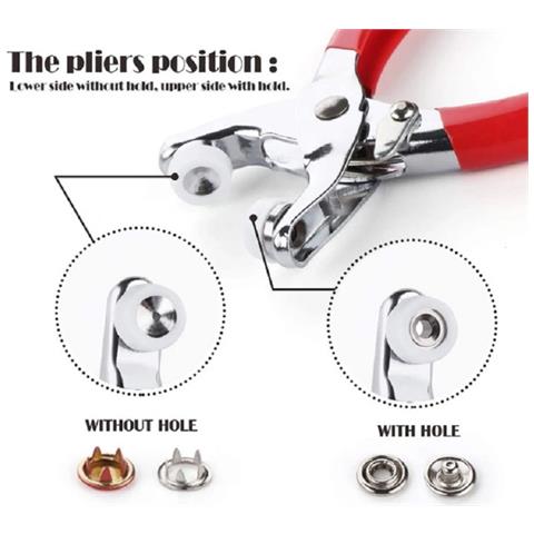 20 Set Di Bottoni Automatici Con Pinze Di Fissaggio Per Cucito E Artigianato 9,5 Mm Silver - Foto 5