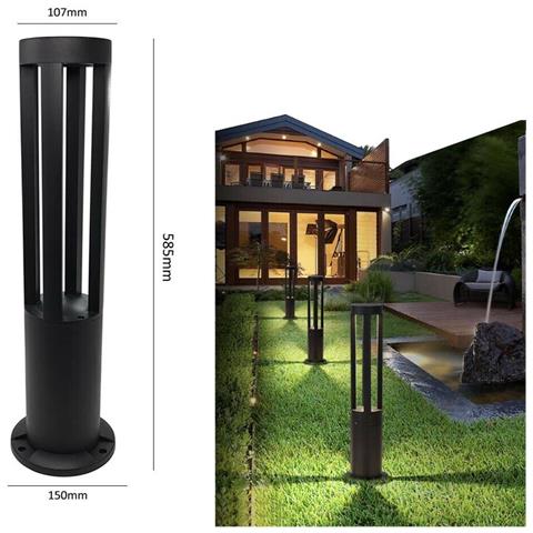 Lampione 12 W Led Luce Calda Lampada. Lampione Da Terra Giardino Sterno Ip65 Nero - Foto 1