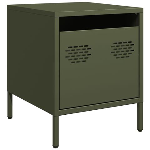 Comodino Verde Oliva 35x39x43,5 Cm In Acciaio - Foto 1