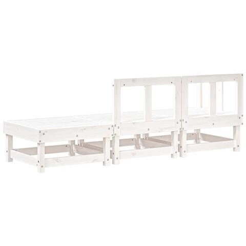 Set Salotto Da Giardino 3 Pz Bianco In Legno Massello Di Pino - Foto 3