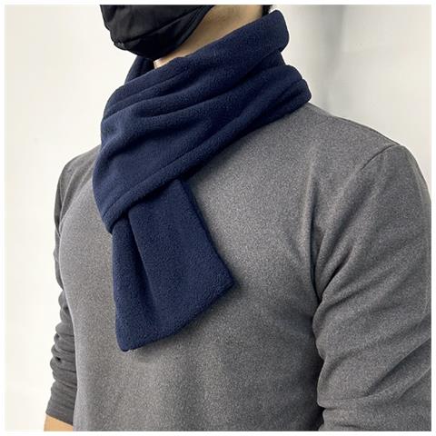 Sciarpa Da Uomo In Pile Calda E Comoda - Perfetta Per L'inverno Navyblue - Foto 5