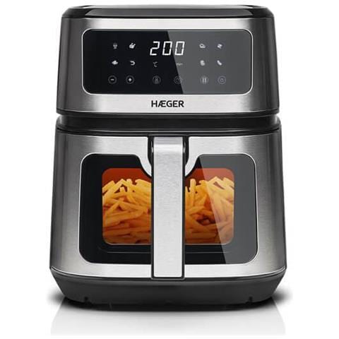 Friggitrice ad Aria Haeger Cook Mate AF-D50.004A Capacità 5 Litri 1200 Watt Colore Acciaio Inossidabile - Foto 1