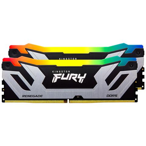 FURY 48GB 8400MT /s DDR5 CL40 CUDIMM (Kit da 2) Renegade RGB Silver XMP - Foto 2